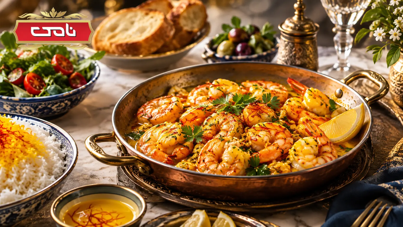 بریان میگو با کره و زعفران