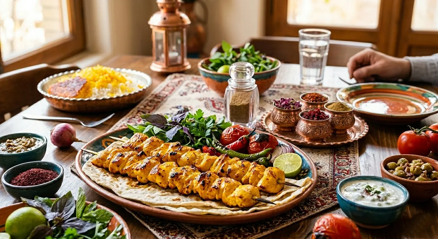 جوجه کباب زعفرانی