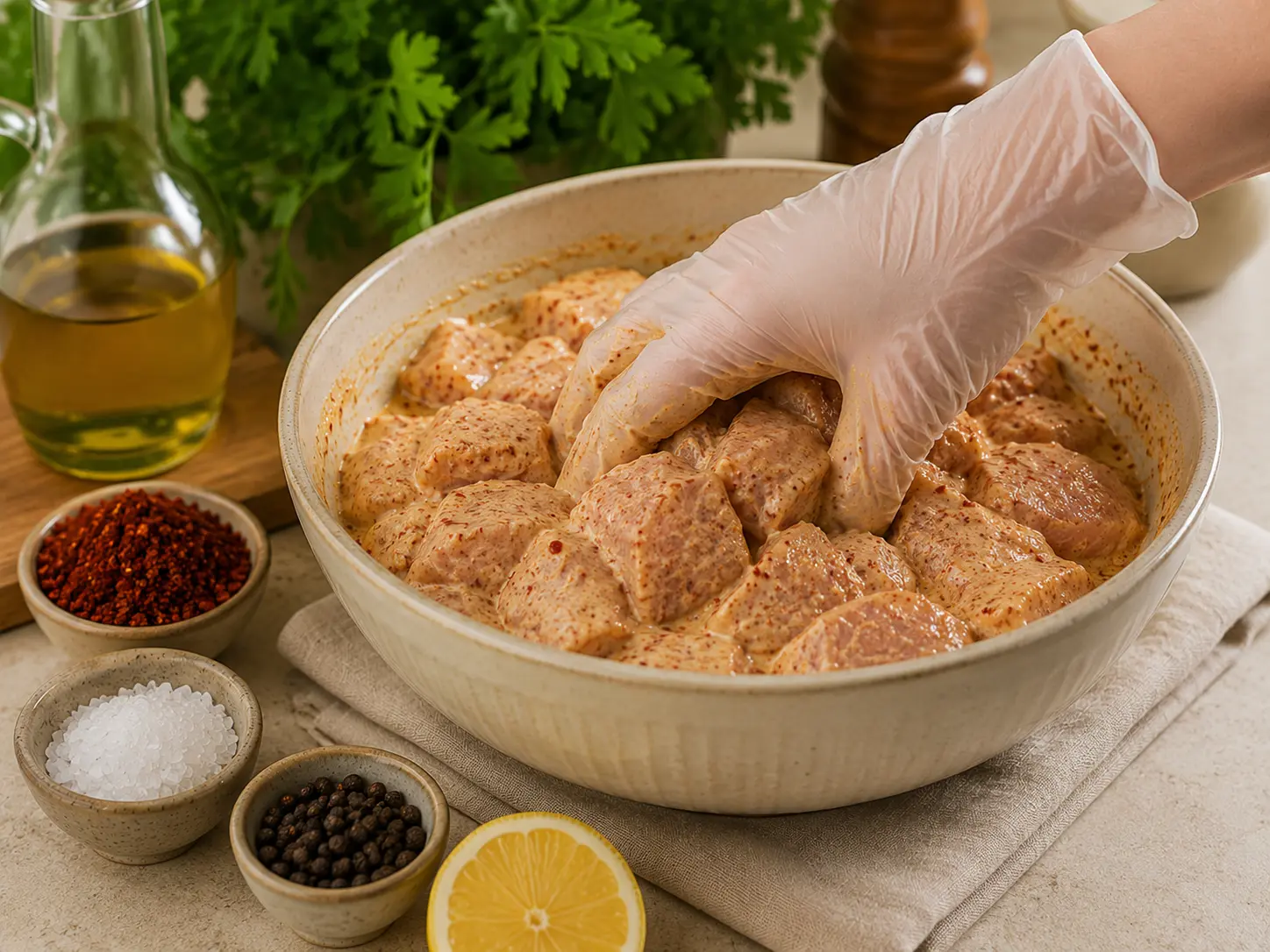 طرز تهیه مرغ تابهای با ماست و پولبیبر نامی ۳
