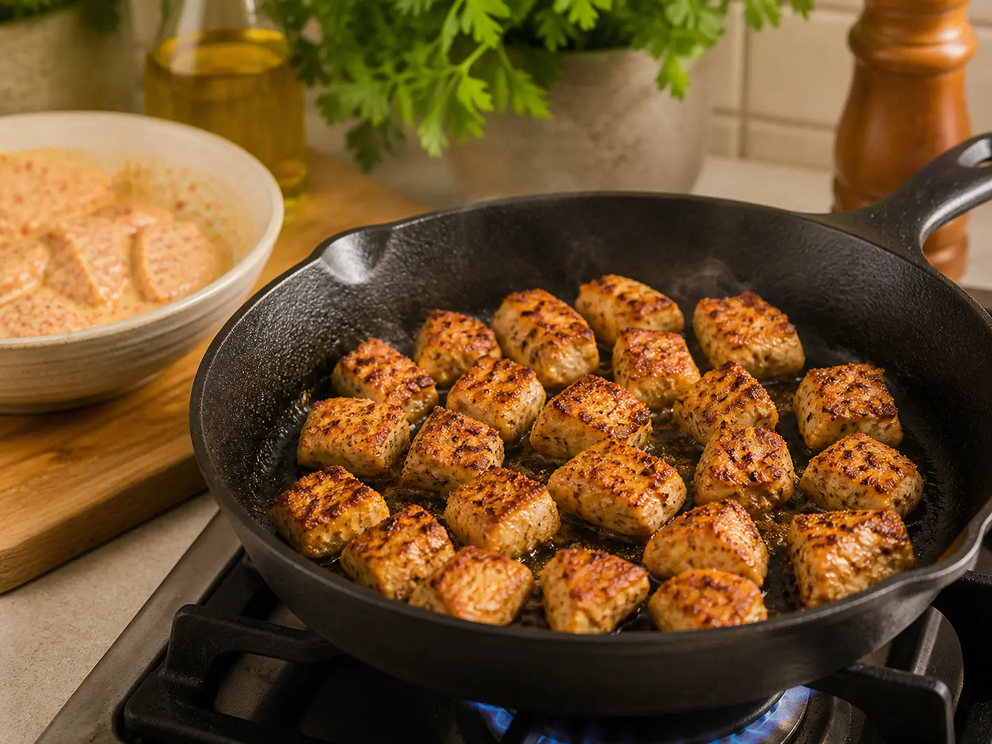 طرز تهیه مرغ تابهای با ماست و پولبیبر نامی ۴