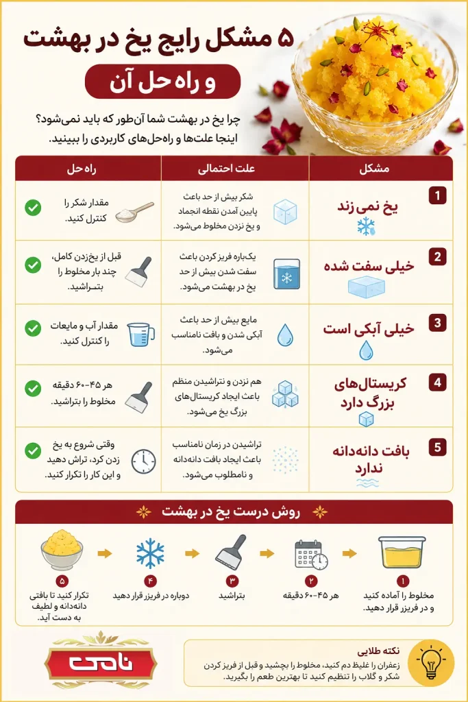 اینفوگرافی ۵ مشکل رایج یخ در بهشت
