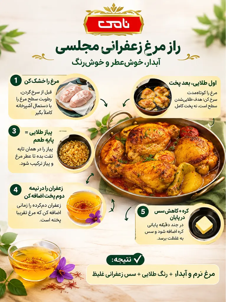 اینفوگرافی راز مرغ زعفرانی